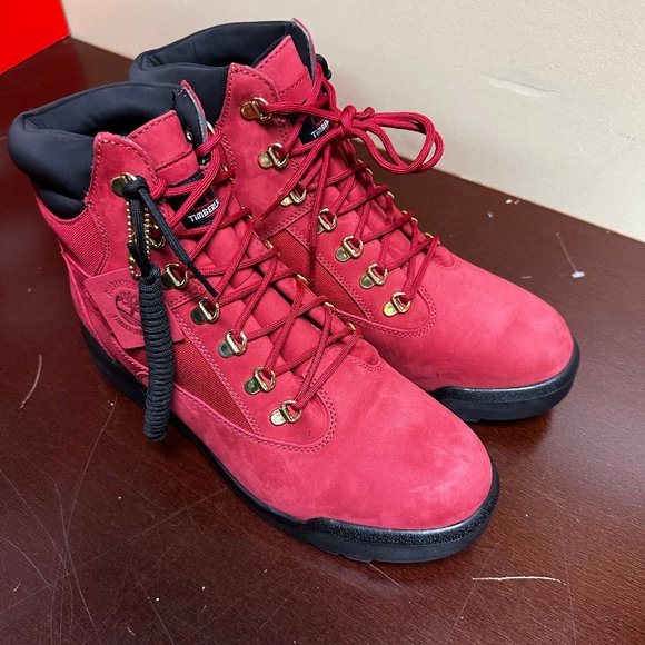 Timberland Men Red A6659 6 Inch Leather Waterproof Ankle Field Boots Size US 11 - Picture 2 of 6